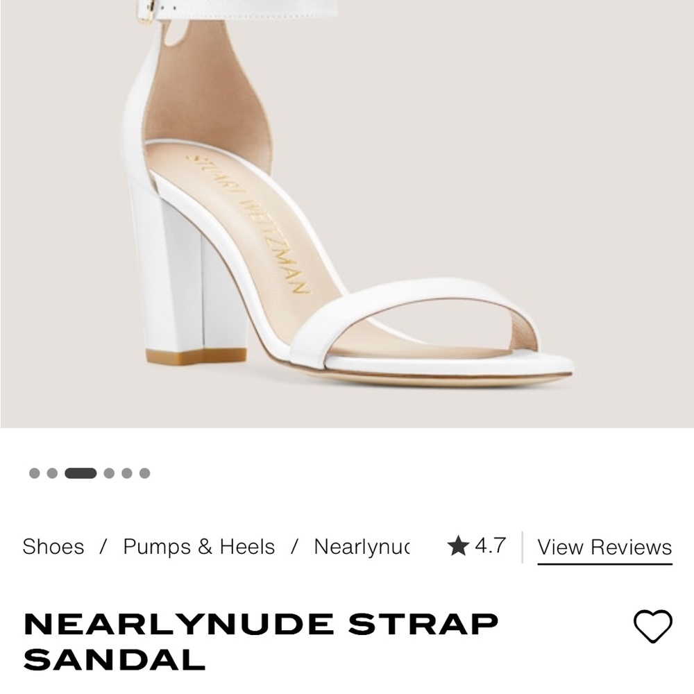 Stuart Weitzman White Heel Sandals NearlyNude
